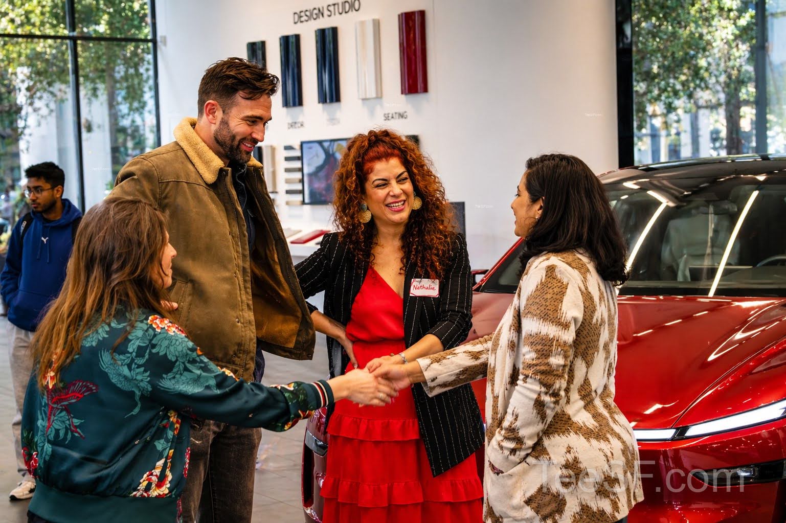 A photo from a pitch night event at Tesla in San Francisco.